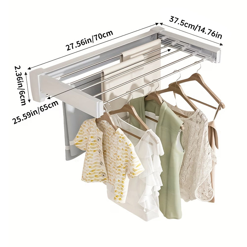 Clothes Rack 70/100cm– Wall-Mounted Aluminum Drying Hanger for Bathroom, Balcony, Bedroom