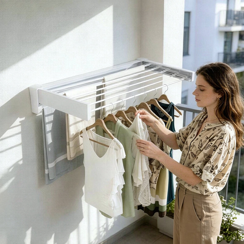Clothes Rack 70/100cm– Wall-Mounted Aluminum Drying Hanger for Bathroom, Balcony, Bedroom
