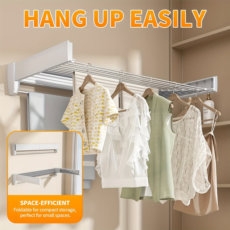 Clothes Rack 70/100cm– Wall-Mounted Aluminum Drying Hanger for Bathroom, Balcony, Bedroom